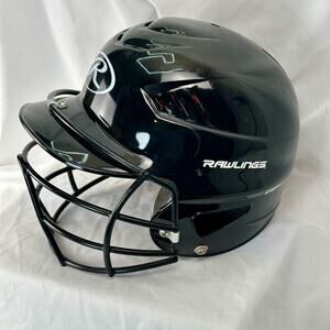 Rawlings Baseball Batting Helmet W/ Full Face Guard Black Size 6 1/2-7 1/2
